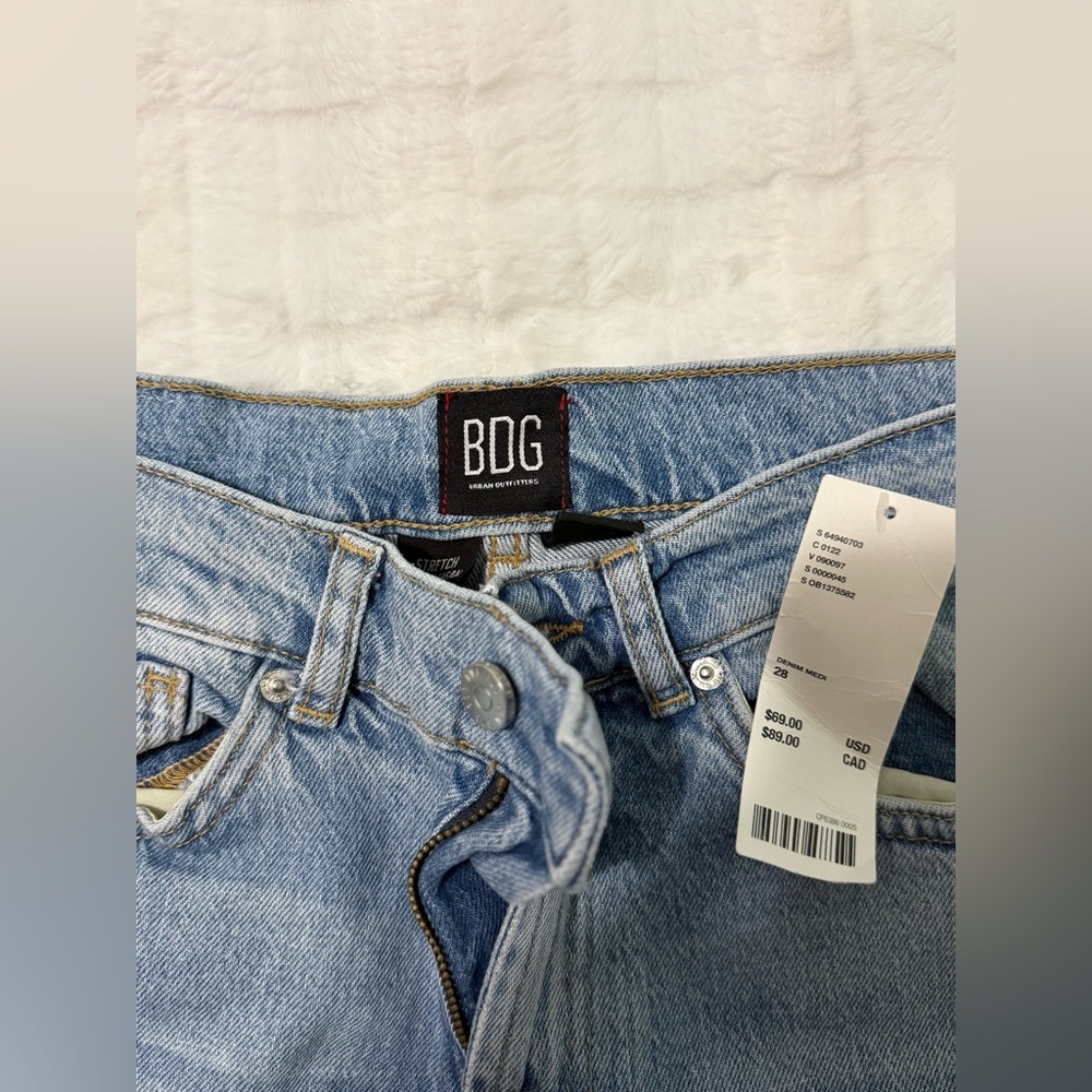 New, BDG Urban Outfitters Cowboy Style Light Blue Jeans sz 28